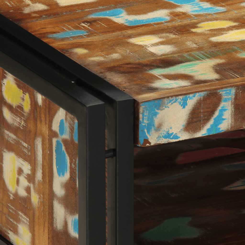 Tavolino Salotto Multicolore 50x50x38cm Legno Massello Recupero