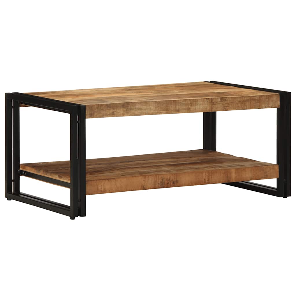 Tavolino da Salotto 90x50x38 cm Legno Massello di Mango Grezzo | homemem39