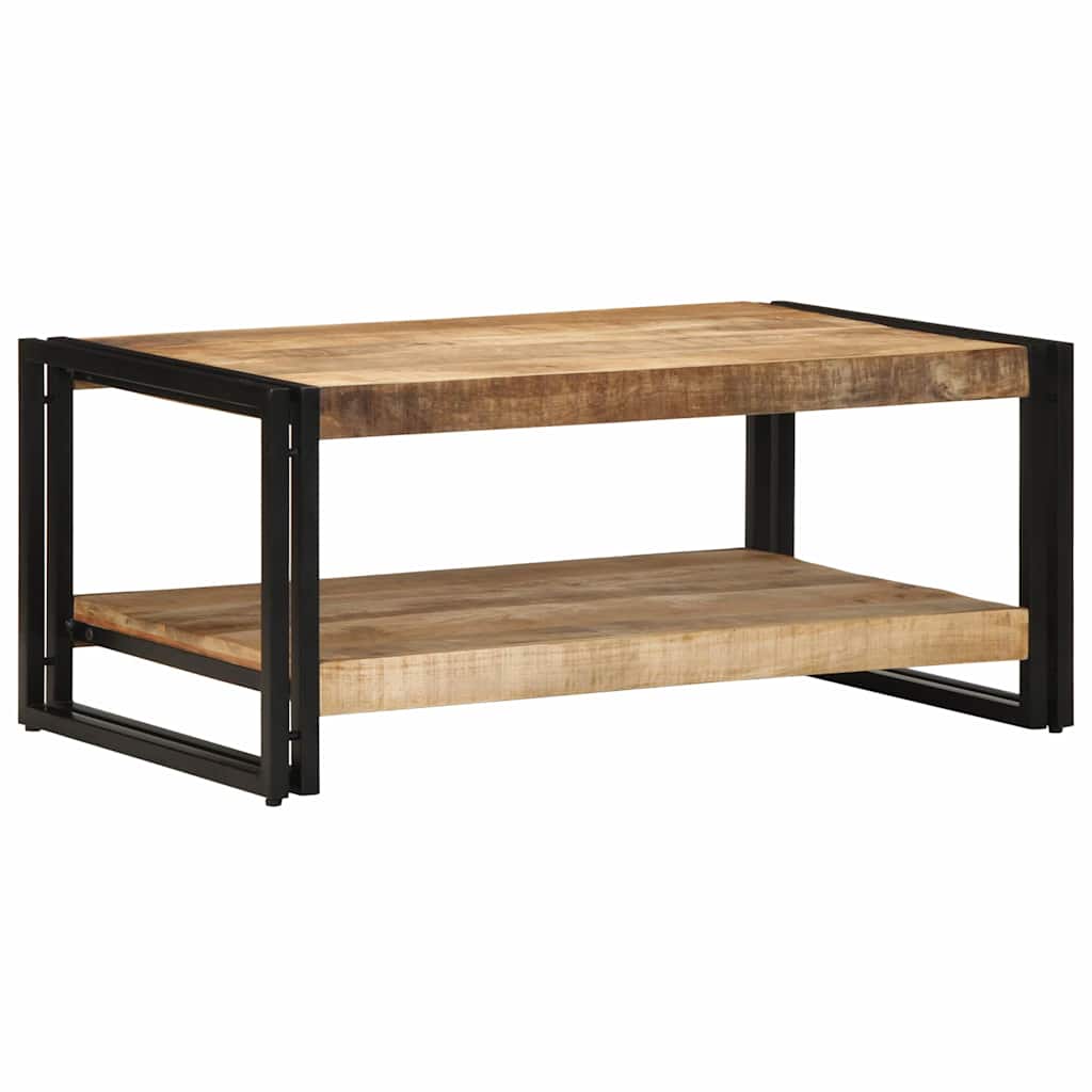 Tavolino da Salotto 90x50x38 cm Legno Massello di Mango Grezzo | homemem39
