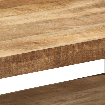 Tavolino da Salotto 90x50x38 cm Legno Massello di Mango Grezzo | homemem39