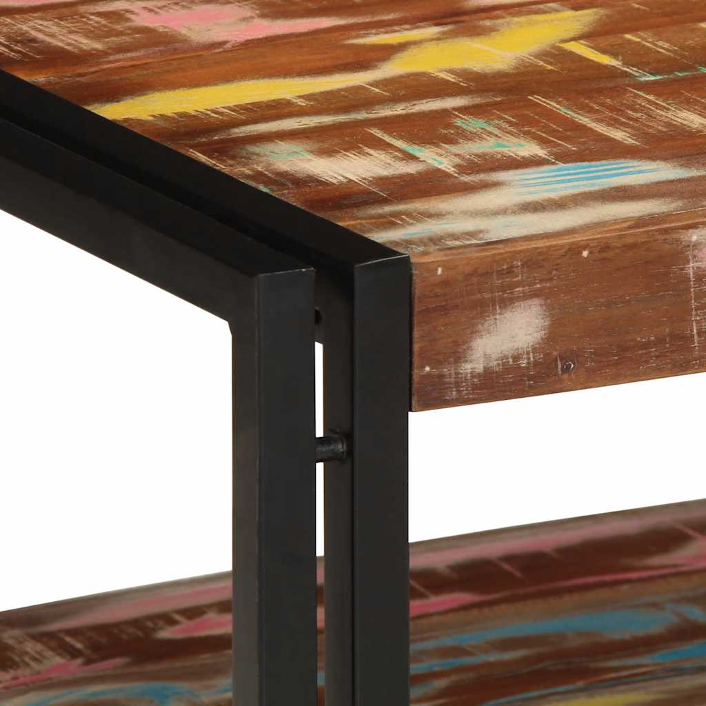 Tavolino Salotto Multicolore 90x50x38cm Legno Massello Recupero