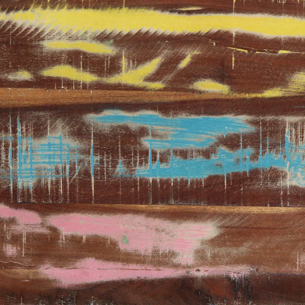 Tavolino Salotto Multicolore 90x50x38cm Legno Massello Recupero