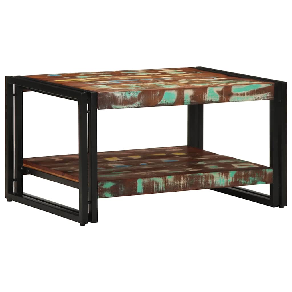 Tavolino Salotto Multicolore 70x50x38cm Legno Massello Recupero | homemem39