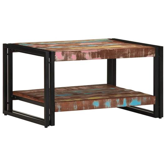 Tavolino Salotto Multicolore 70x50x38cm Legno Massello Recupero