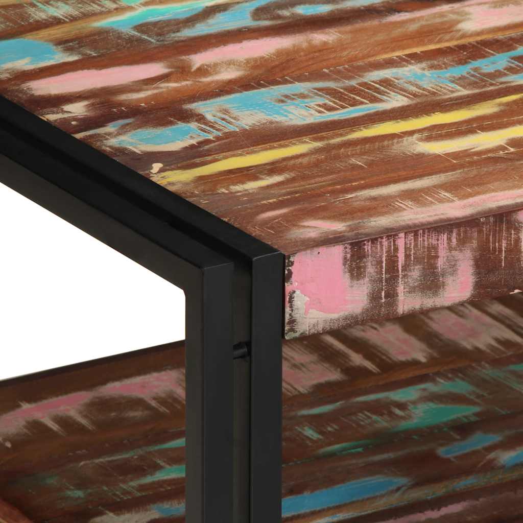Tavolino Salotto Multicolore 70x50x38cm Legno Massello Recupero | homemem39