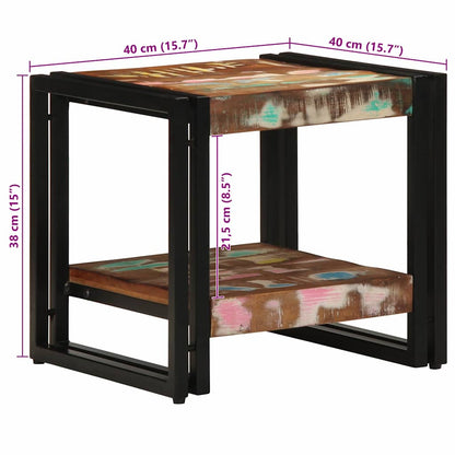 Tavolino da salotto 40 x 40 x 38 cm Legno Recuperato Massello | homemem39