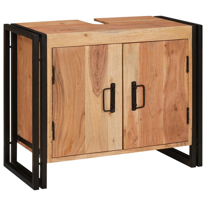 Armadio sottolavello con porta Marrone Legno di Acacia Massello | homemem39