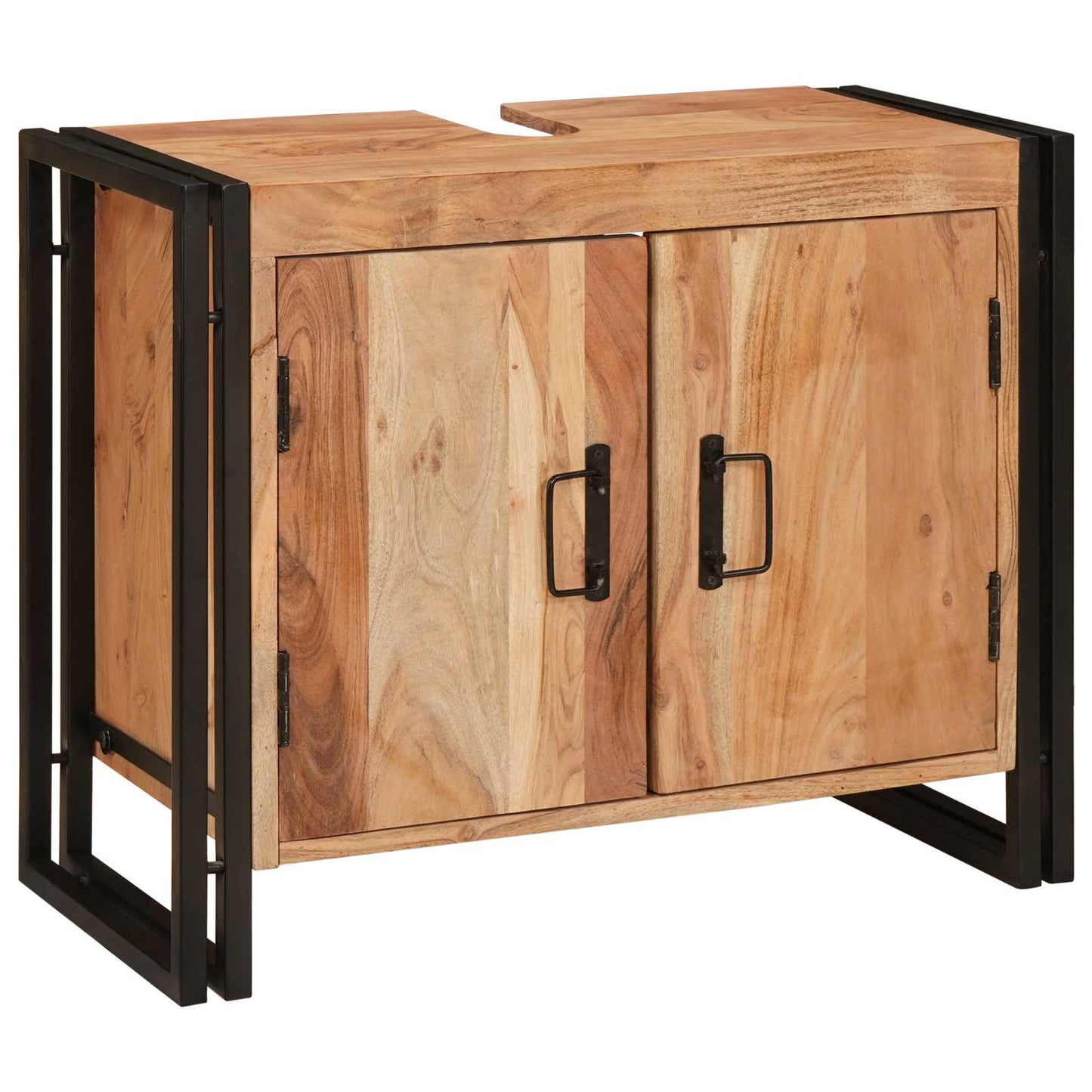 Armadio sottolavello con porta Marrone Legno di Acacia Massello | homemem39
