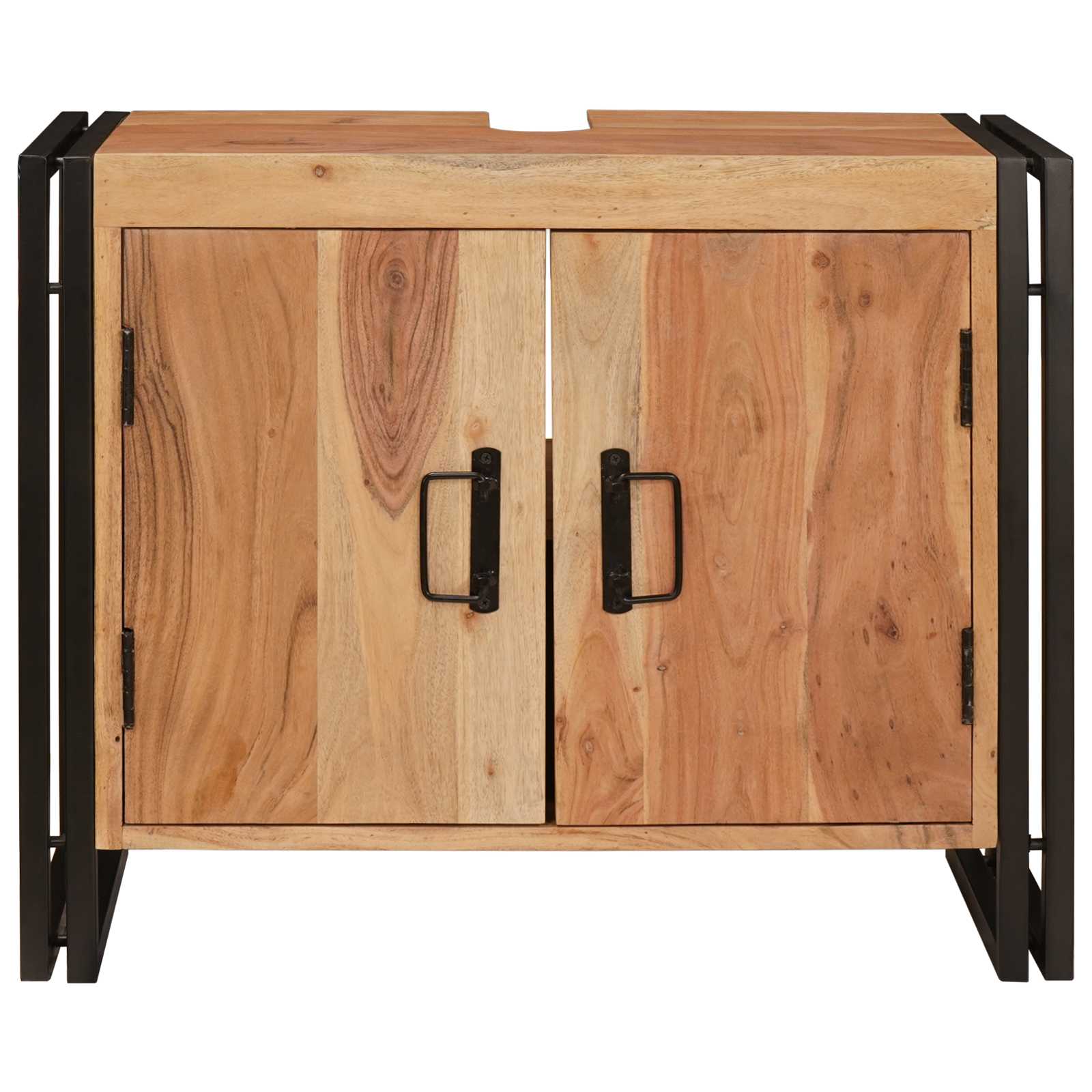Armadio sottolavello con porta Marrone Legno di Acacia Massello | homemem39