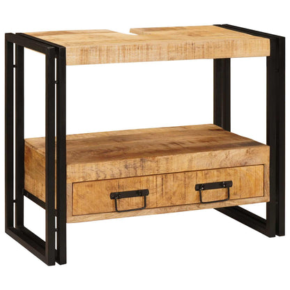 Armadio da bagno con cassetto Marrone Legno di mango massello