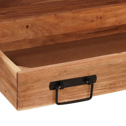 Armadio da bagno con cassetto Marrone Legno di Acacia Massello