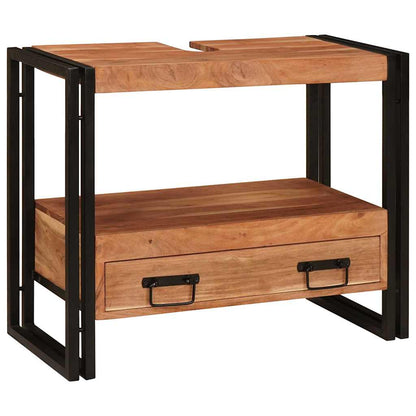 Armadio da bagno con cassetto Marrone Legno di Acacia Massello | homemem39