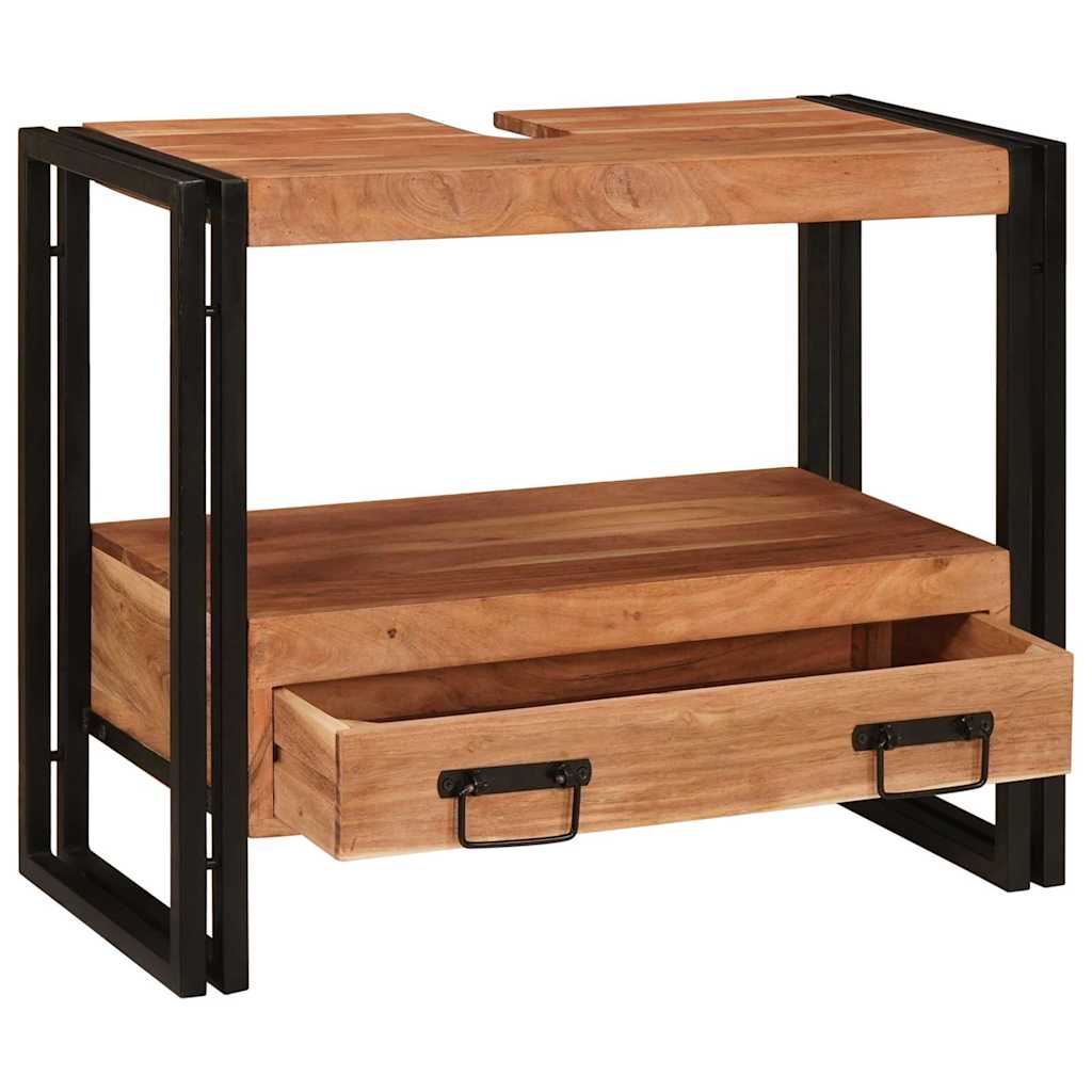 Armadio da bagno con cassetto Marrone Legno di Acacia Massello | homemem39