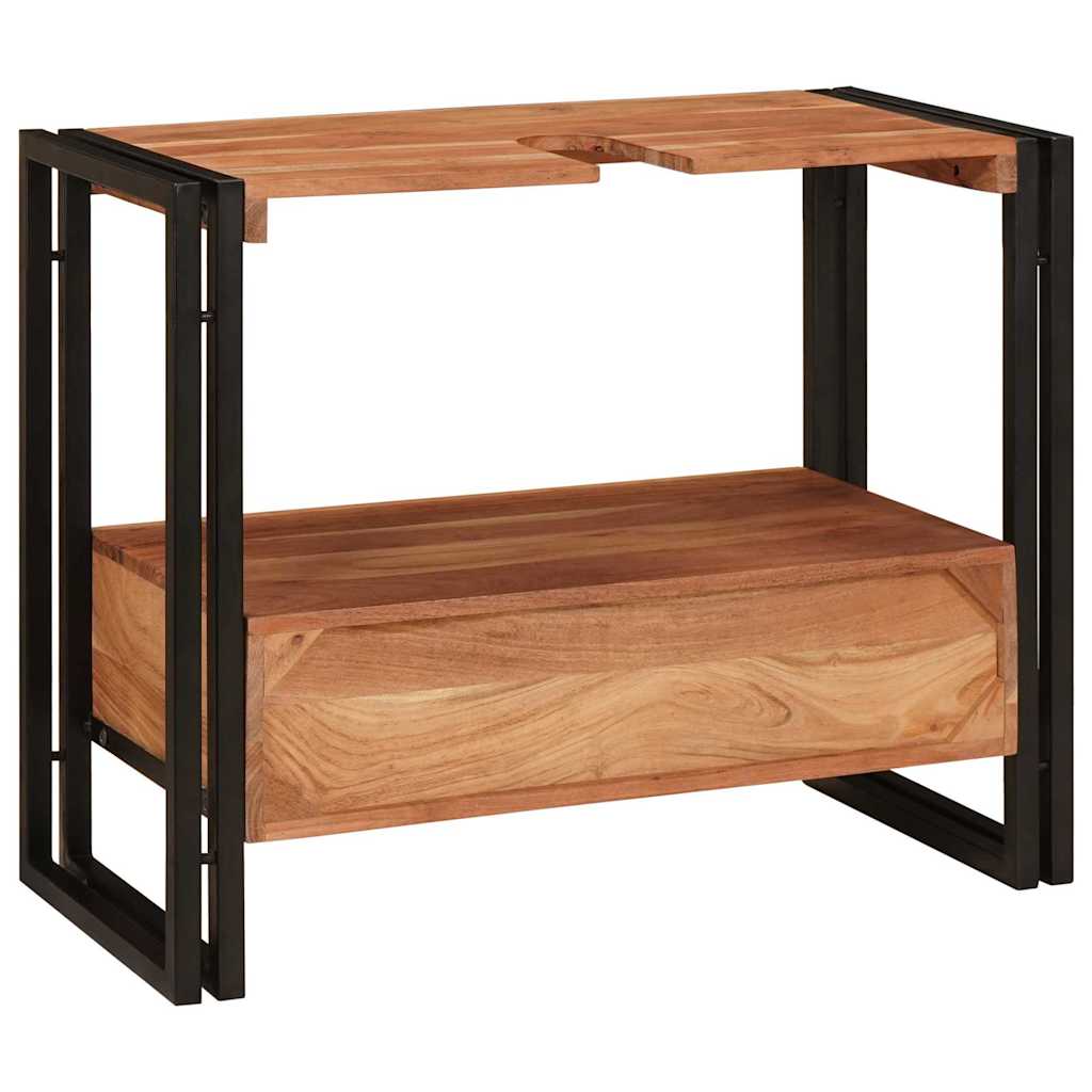 Armadio da bagno con cassetto Marrone Legno di Acacia Massello | homemem39