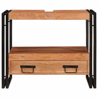 Armadio da bagno con cassetto Marrone Legno di Acacia Massello