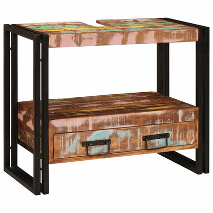 Armadio da bagno Multicolore Legno Recuperato Massello
