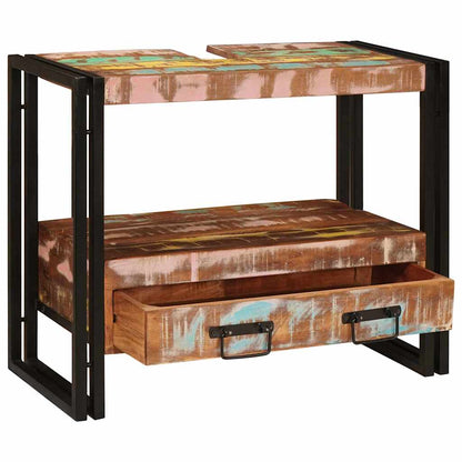 Armadio da bagno Multicolore Legno Recuperato Massello