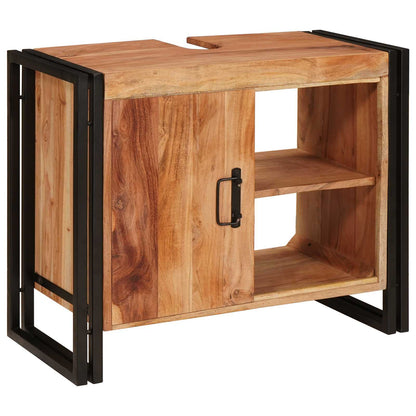Armadio sottolavello con porta Marrone Legno di Acacia Massello