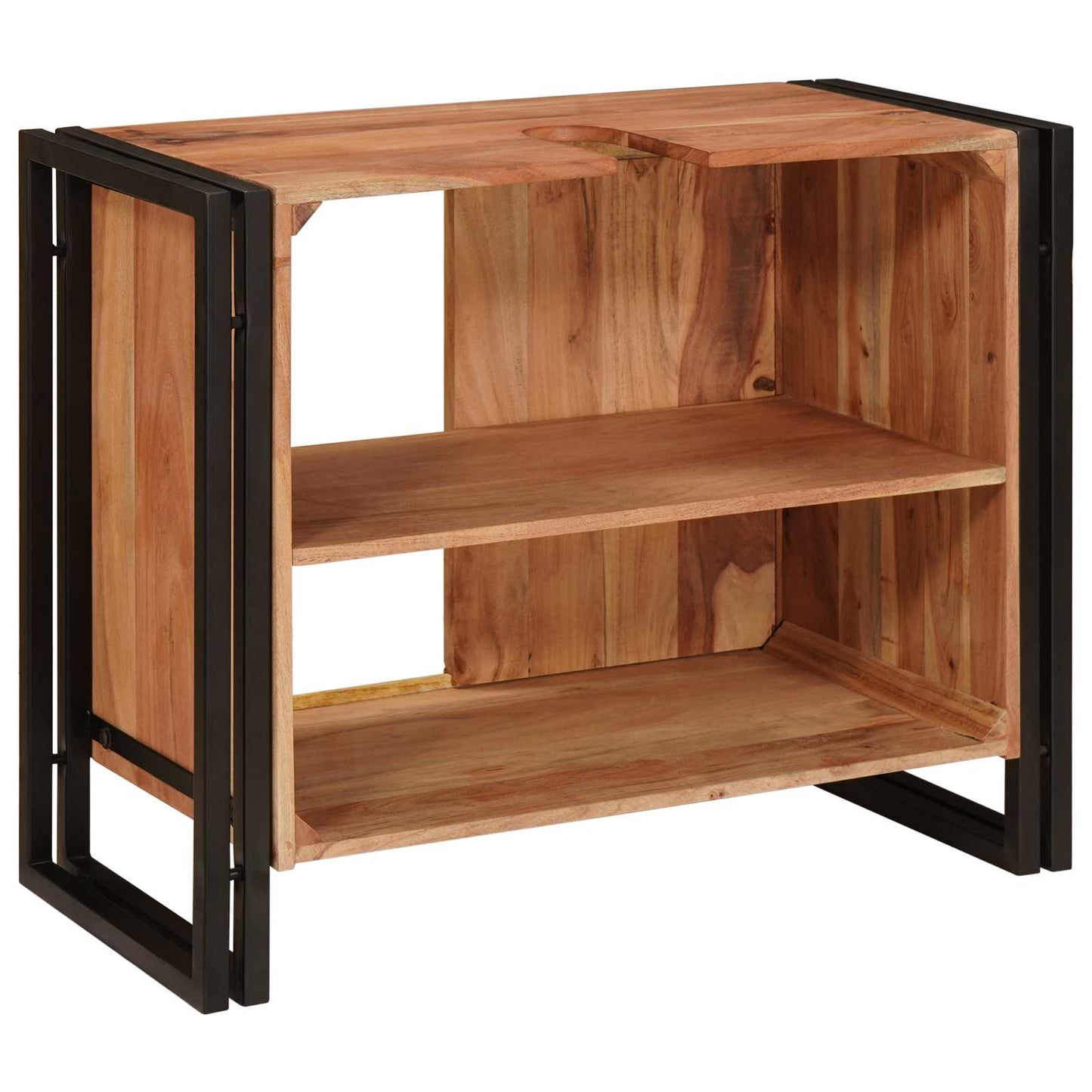 Armadio sottolavello con porta Marrone Legno di Acacia Massello | homemem39