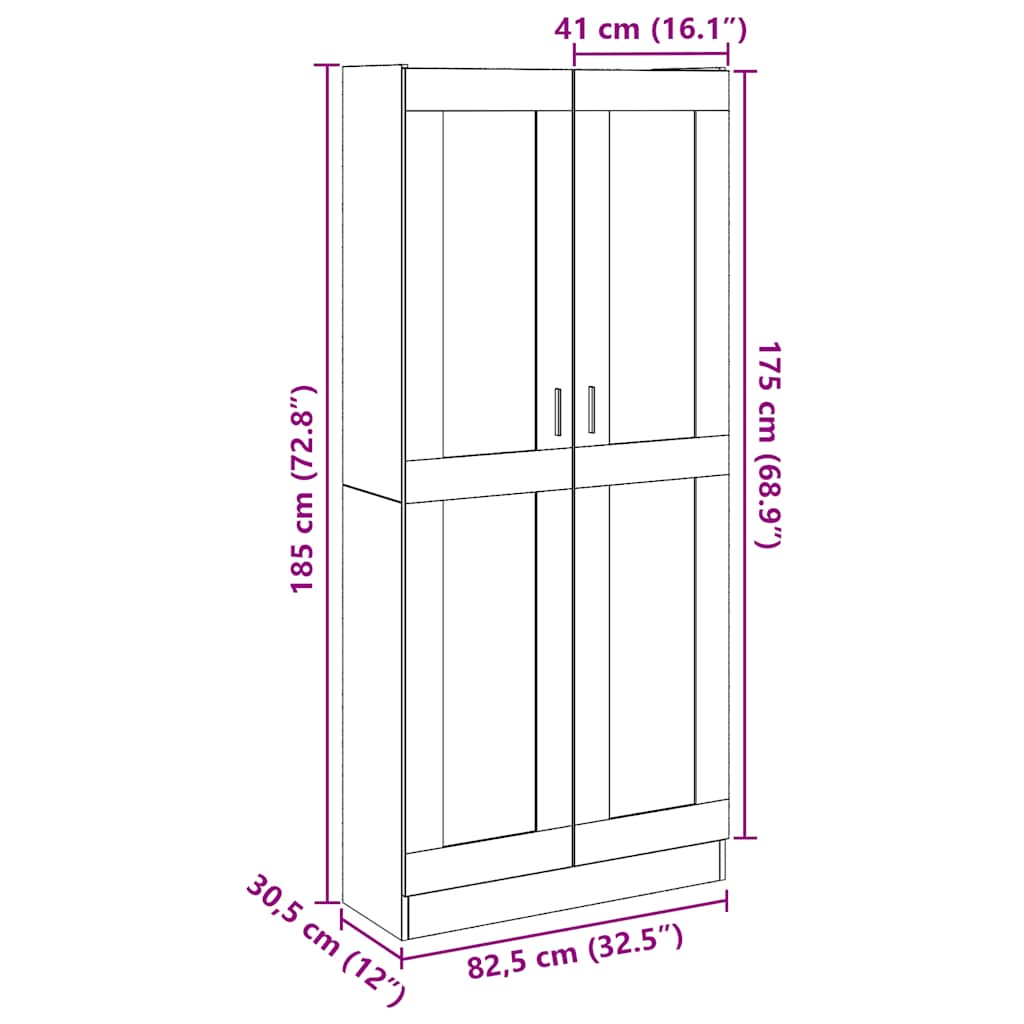 Credenza Alta Rovere Artigianale 82,5x30,5x185 cm in Truciolato | homemem39