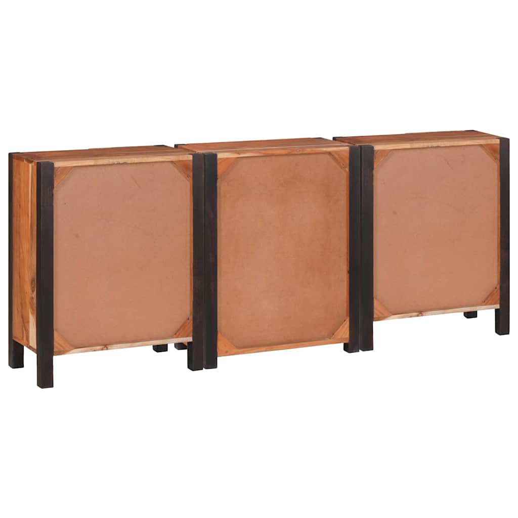 Credenza 3 pcs Marrone 55 x 30 x 75 cm Legno di Acacia Massello