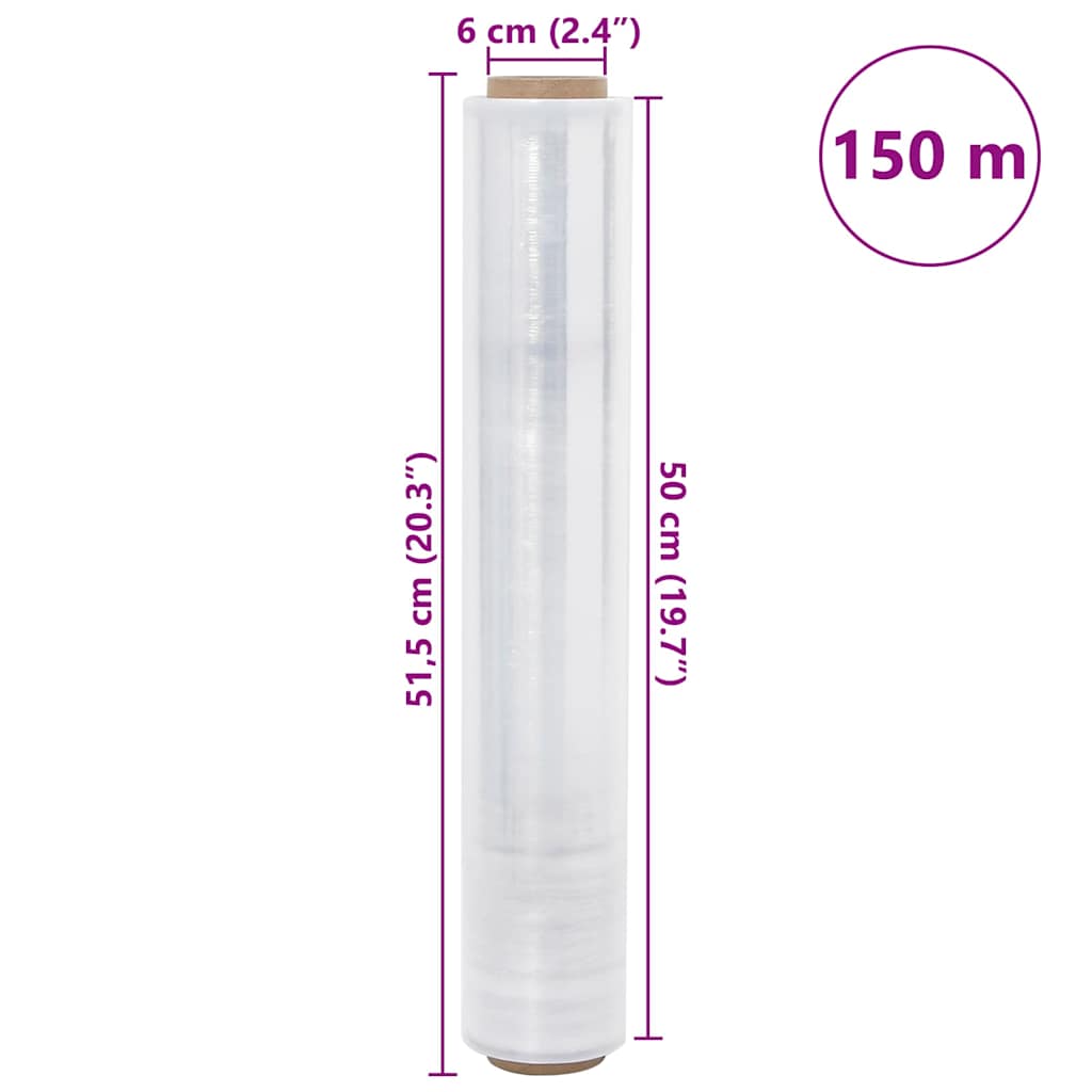 Film Estensibile 6 pz Trasparente 30 μm 50 cm x 150 m | homemem39