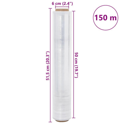 Film Estensibile 6 pz Trasparente 30 μm 50 cm x 150 m | homemem39