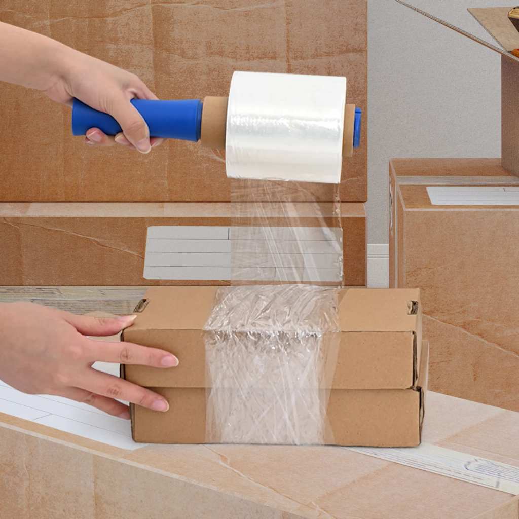 Film Estensibile con Manico 10 pz Trasparente 23 μm 50cm x 150m | homemem39