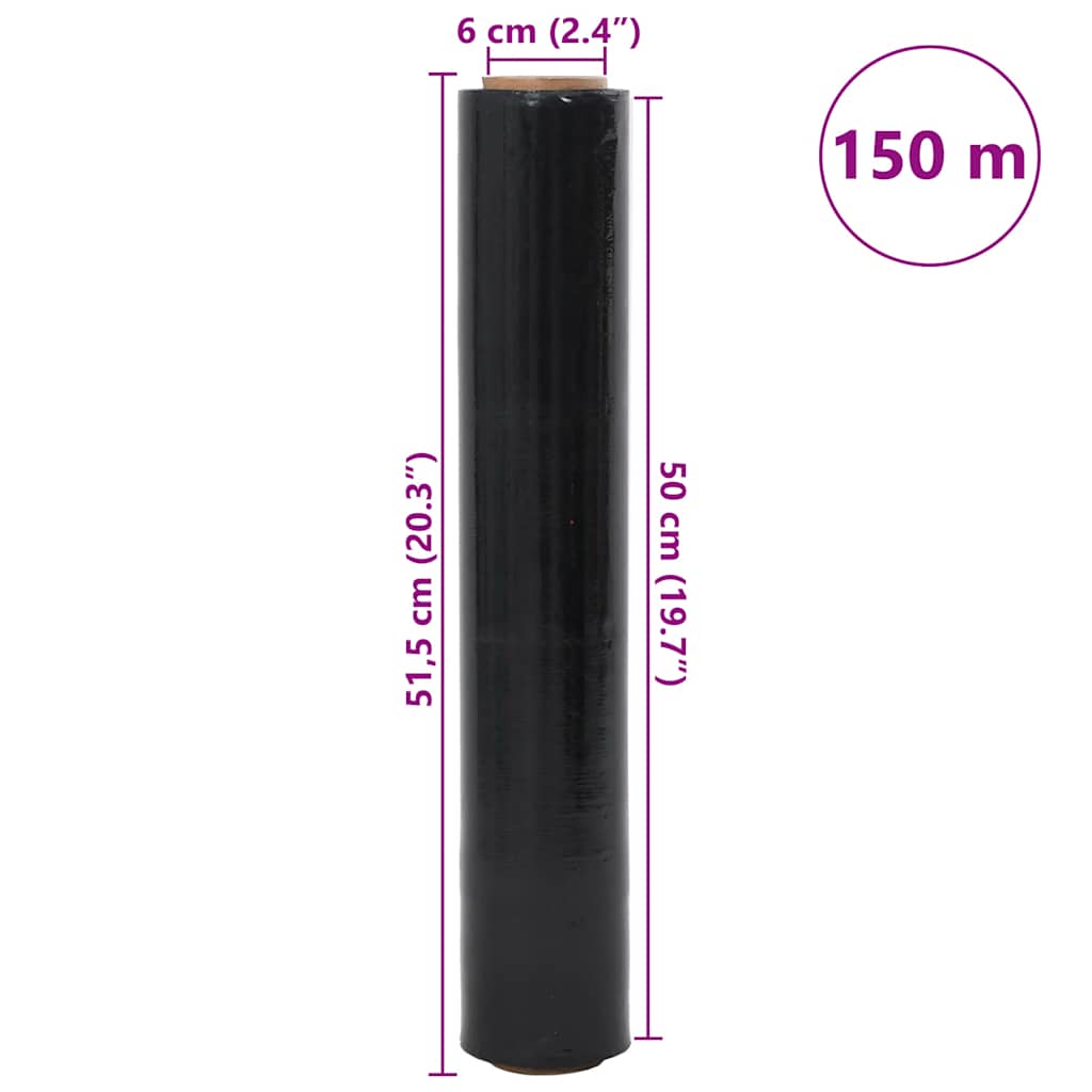 Film Estensibile 2 pz Nero 20 μm 50 cm x 150 m | homemem39
