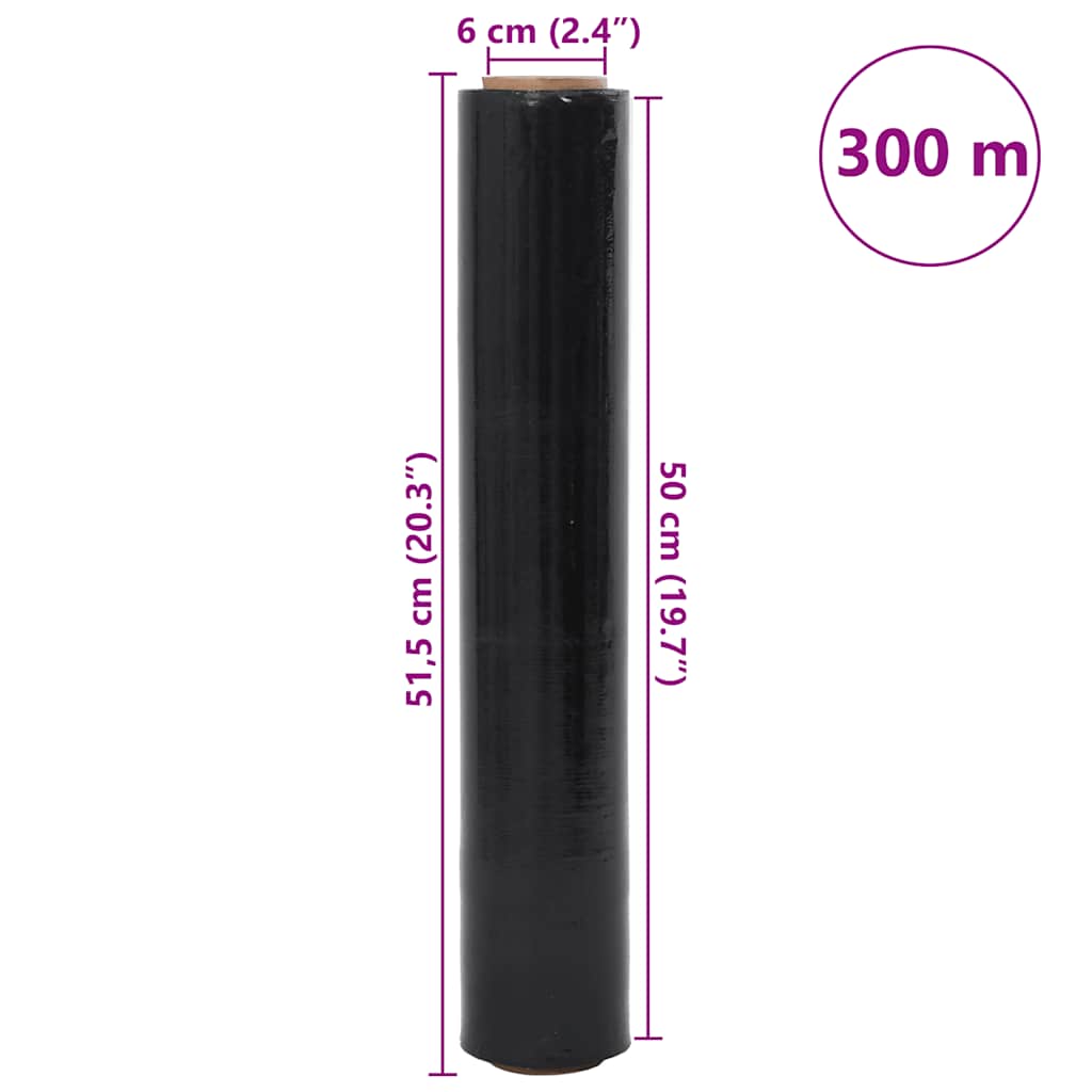 Film Estensibile 6 pz Nero 23 μm 50 cm x 300 m | homemem39