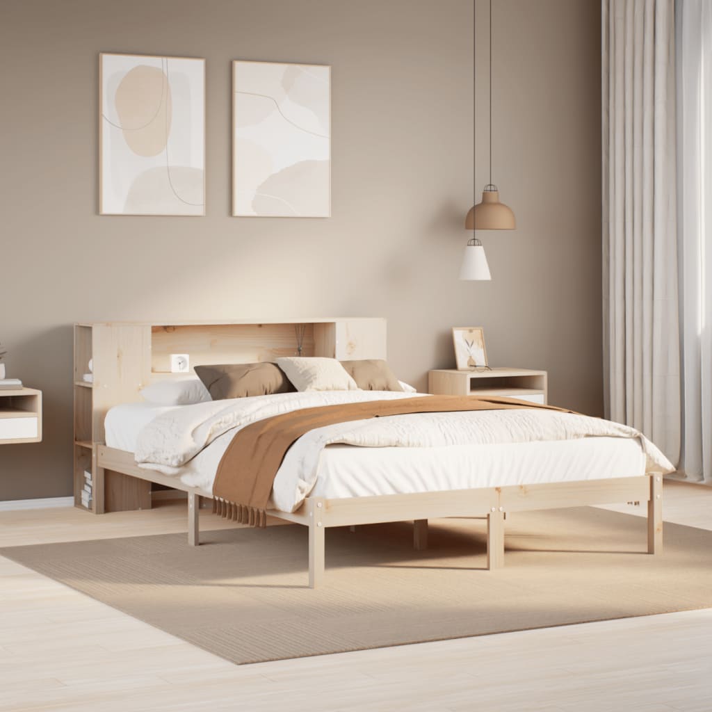 Letto Libreria senza Materasso 120x190cm Legno Massello di Pino - homemem39