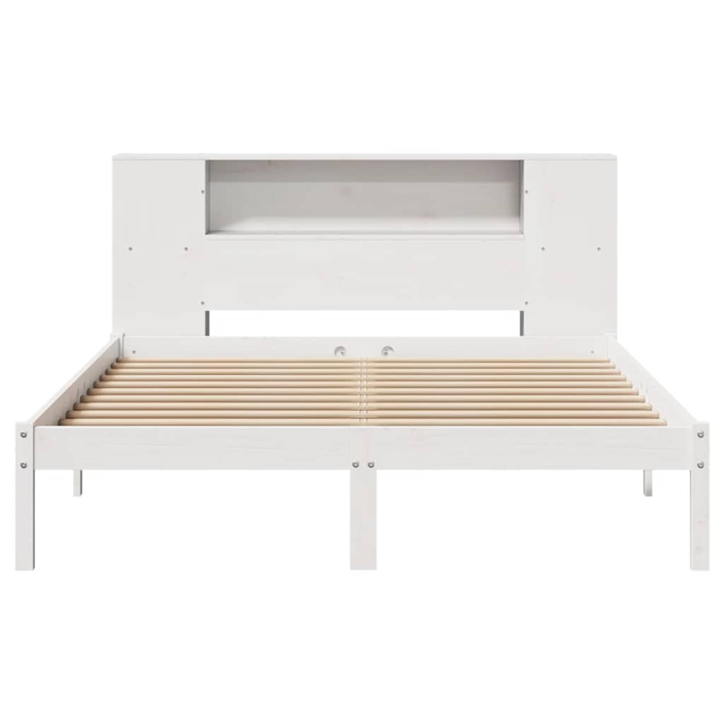 Letto Libreria senza Materasso Bianco 135x190 cm Legno di Pino