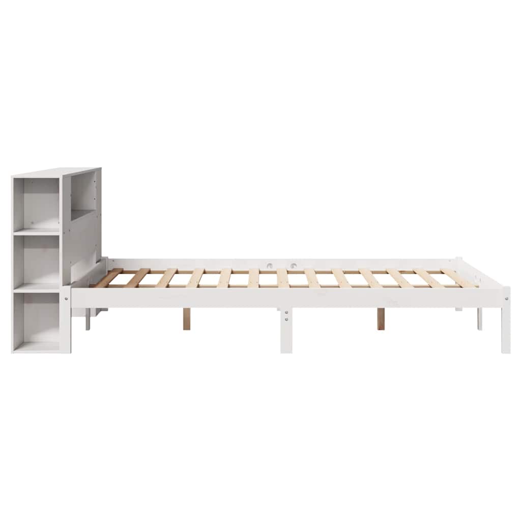 Letto Libreria senza Materasso Bianco 140x200 cm Legno di Pino