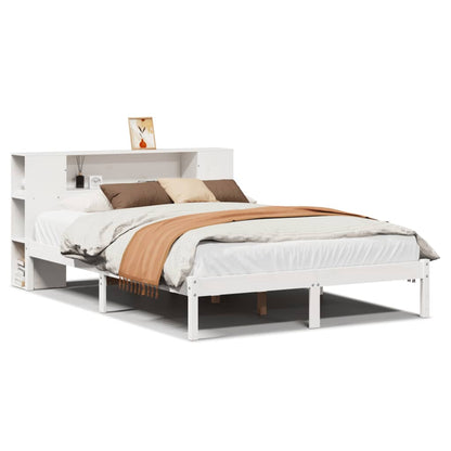 Letto Libreria senza Materasso Bianco 150x200 cm Legno di Pino - homemem39