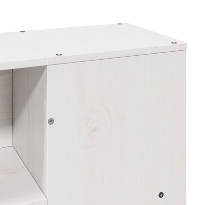 Letto Libreria senza Materasso Bianco 160x200 cm Legno di Pino | homemem39