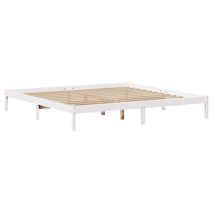 Letto Libreria senza Materasso Bianco 200x200 cm Legno di Pino - homemem39