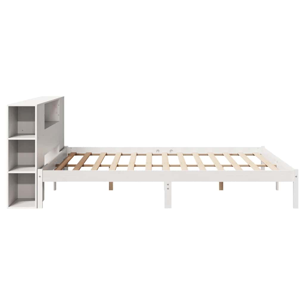 Letto Libreria senza Materasso Bianco 200x200 cm Legno di Pino - homemem39