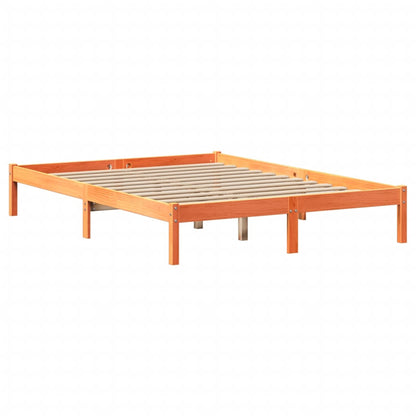 Letto Libreria senza Materasso Marrone Cera 135x190 cm in Pino | homemem39