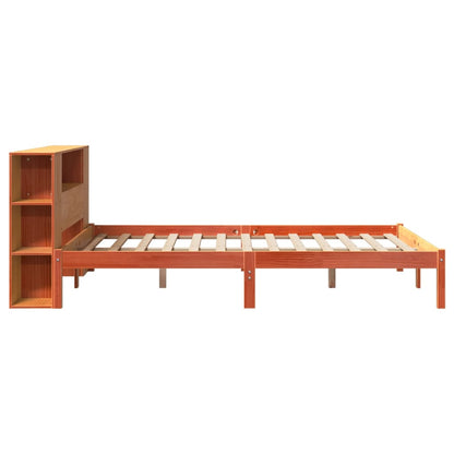 Letto Libreria senza Materasso Marrone Cera 135x190 cm in Pino | homemem39