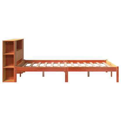Letto Libreria senza Materasso Marrone Cera 140x190 cm in Pino - homemem39