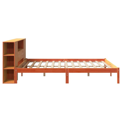 Letto Libreria senza Materasso Marrone Cera 180x200 cm in Pino