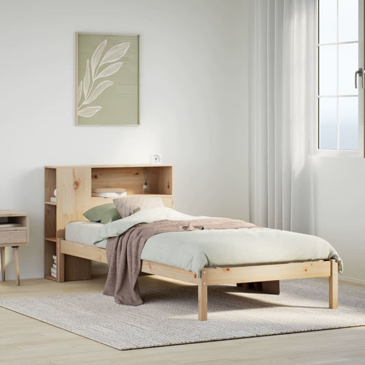 Giroletto con Libreria senza Materasso 75x190 cm in Legno Pino | homemem39