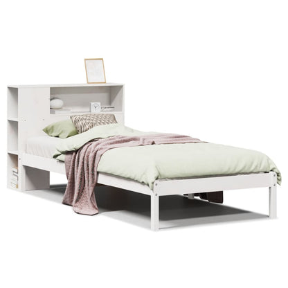 Letto Libreria senza Materasso Bianca 90x200 cm Legno di Pino