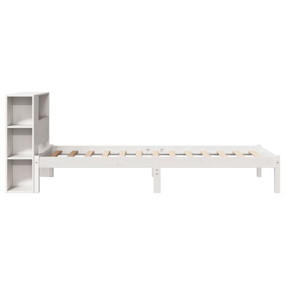 Letto Libreria senza Materasso Bianca 90x200 cm Legno di Pino