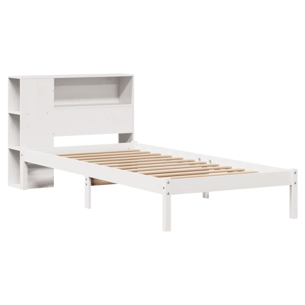 Letto Libreria senza Materasso Bianco 100x200 cm Legno di Pino - homemem39