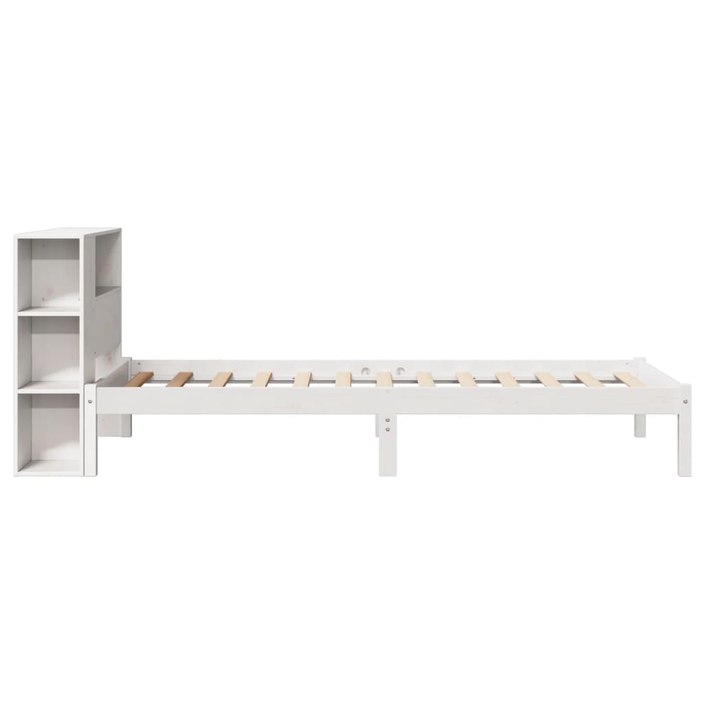 Letto Libreria senza Materasso Bianco 100x200 cm Legno di Pino - homemem39
