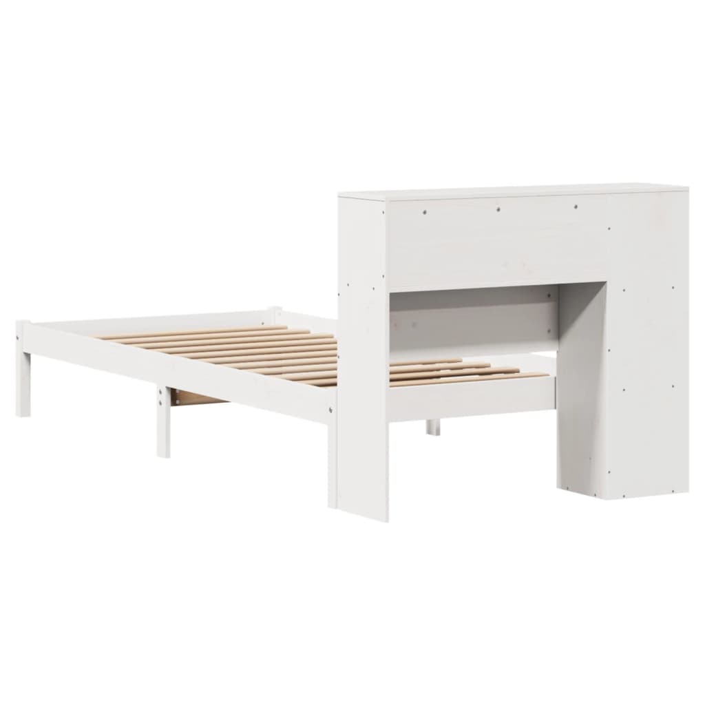 Letto Libreria senza Materasso Bianco 100x200 cm Legno di Pino - homemem39