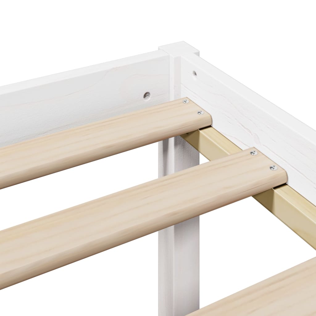 Letto Libreria senza Materasso Bianco 100x200 cm Legno di Pino - homemem39