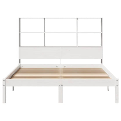 Letto Libreria senza Materasso Bianco 135x190 cm Legno di Pino