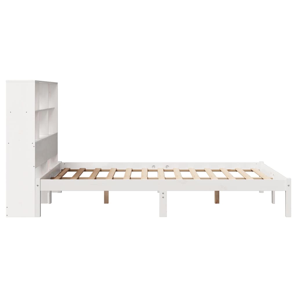 Letto Libreria senza Materasso Bianco 135x190 cm Legno di Pino